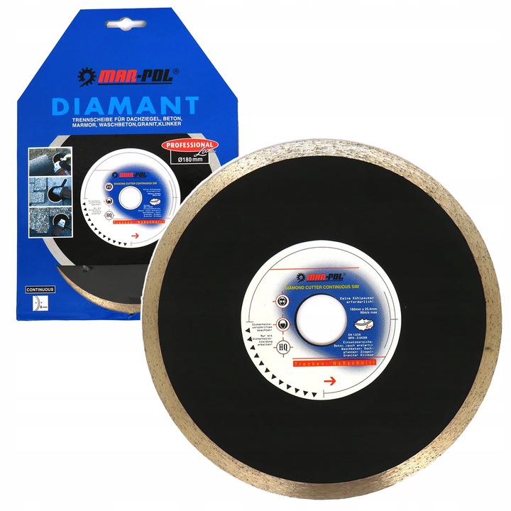 Tarcza Diamentowa 180x25,4mm Gładka Mar-pol