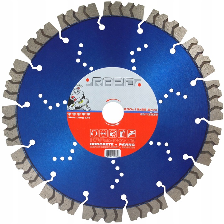 Tarcza Diamentowa Rapid 230 Kostka / Beton Zbrojony / Granit
