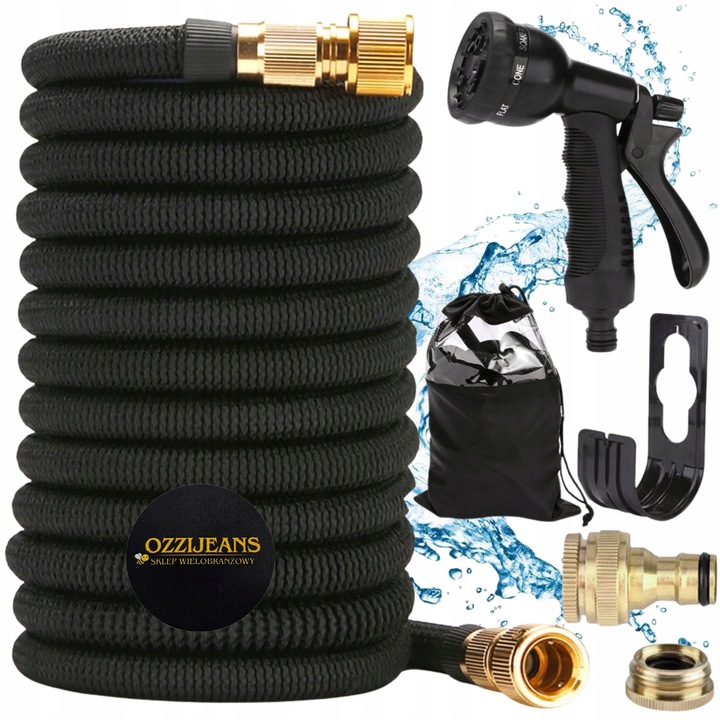 Wąż Do Wody Ogrodowy Szybkozłącza 45m Mocny Zestaw Złączki Pistolet Gratis