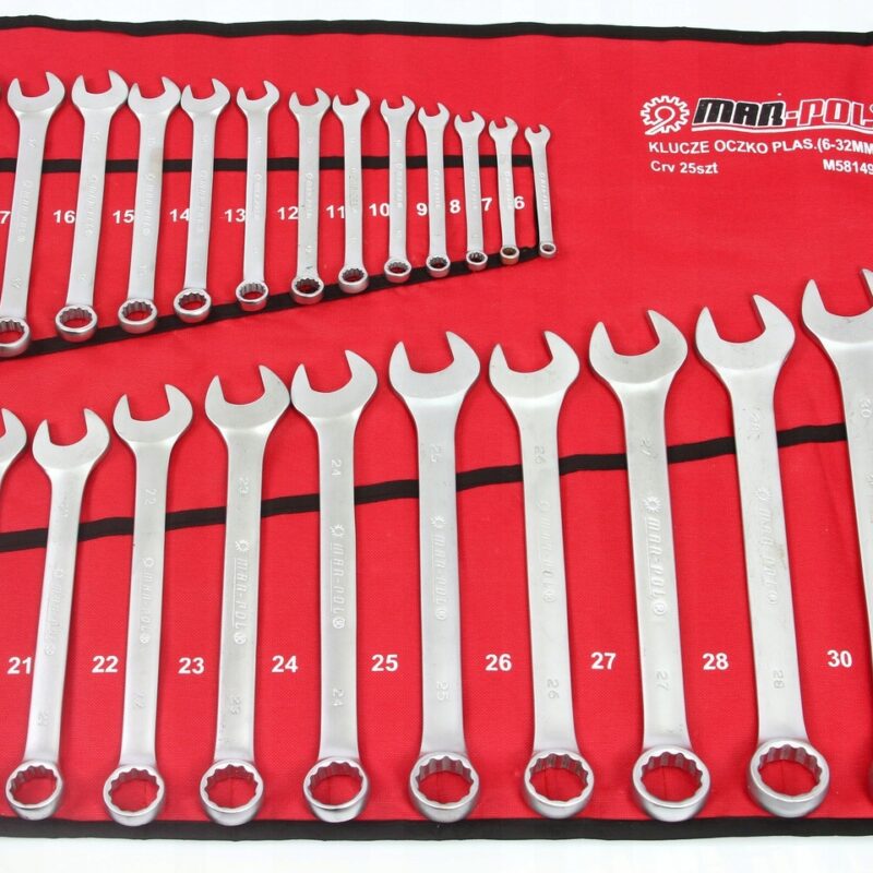Zestaw Klucze Płasko Oczkowe 6-32mm Płachta 25szt