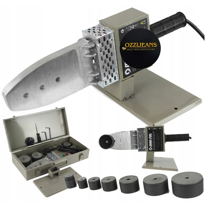 ZGRZEWARKA DO RUR PP PCV 16–63 MM 1200W MAŁA REGULACJA TEMP ZESTAW WLEP