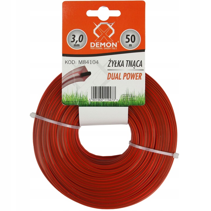Żyłka Tnąca Kosy Spalinowej Podkaszarki Wykaszarki Kwadrat 3,0mm 50m Mocna