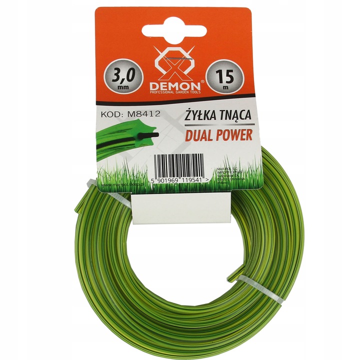 Żyłka Tnąca Zbrojona Do Głowic Podkaszarki Kosy Kos Mocna Trawy 3,0mm 15m