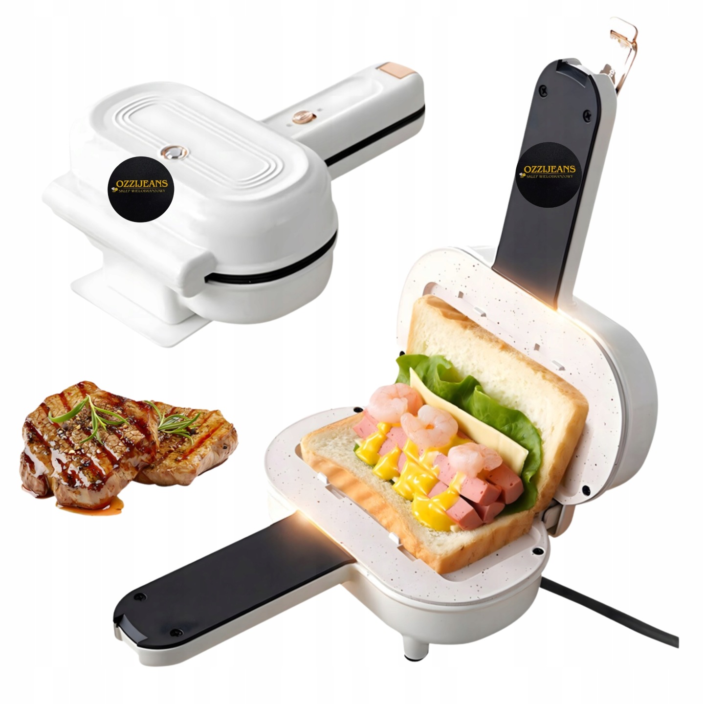 Toster Opiekacz Do Kanapek Tostów Sandwich 700w Nieprzywierająca Powłoka