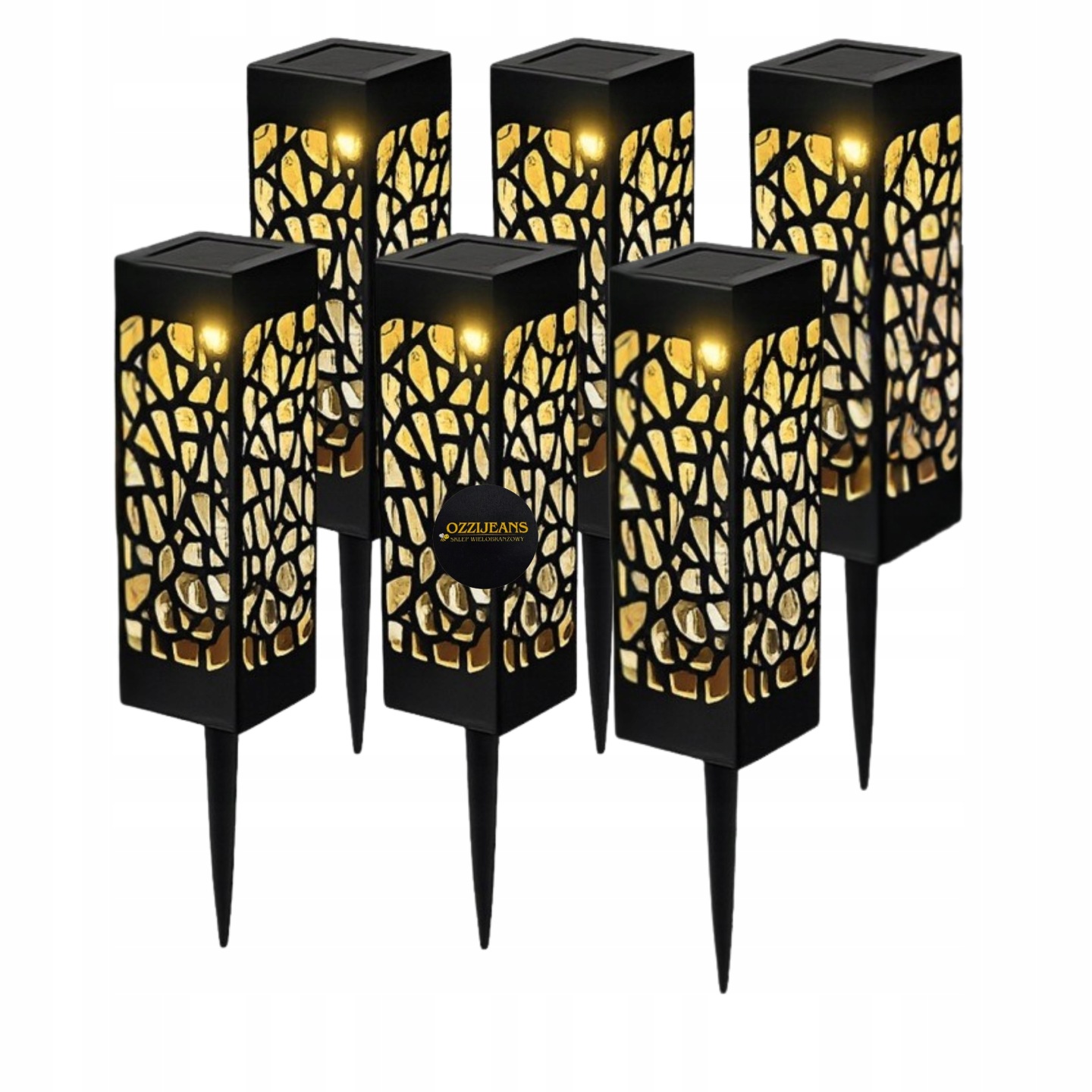 6x Lampa Solarna LED Ogrodowa Wbijana Czujnik Zmierzchu Do Ogrodu Latarnia