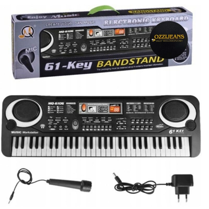 Zestaw Dla Dzieci Instrument Muzyczny Keyboard+mikrofon Zabawka 61klawiszy