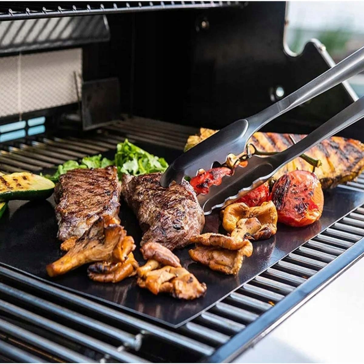 5x Mata Do Grilla Teflonowa Tacka Na Grill Do Pieczenia Wielorazowa Zestaw - obrazek 4