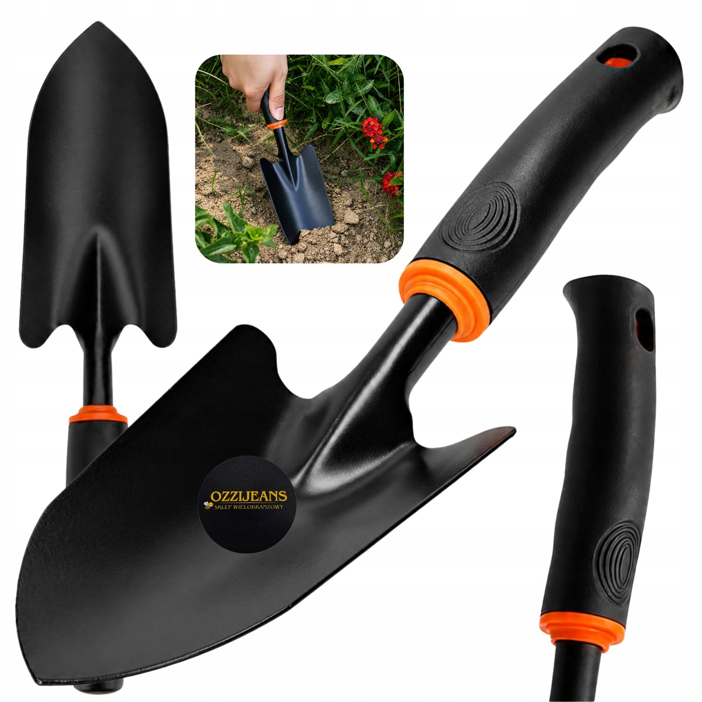Łopatka Ogrodowa Metalowa Szeroka Do Przesadzania Sadzenia Roślin 31 Cm