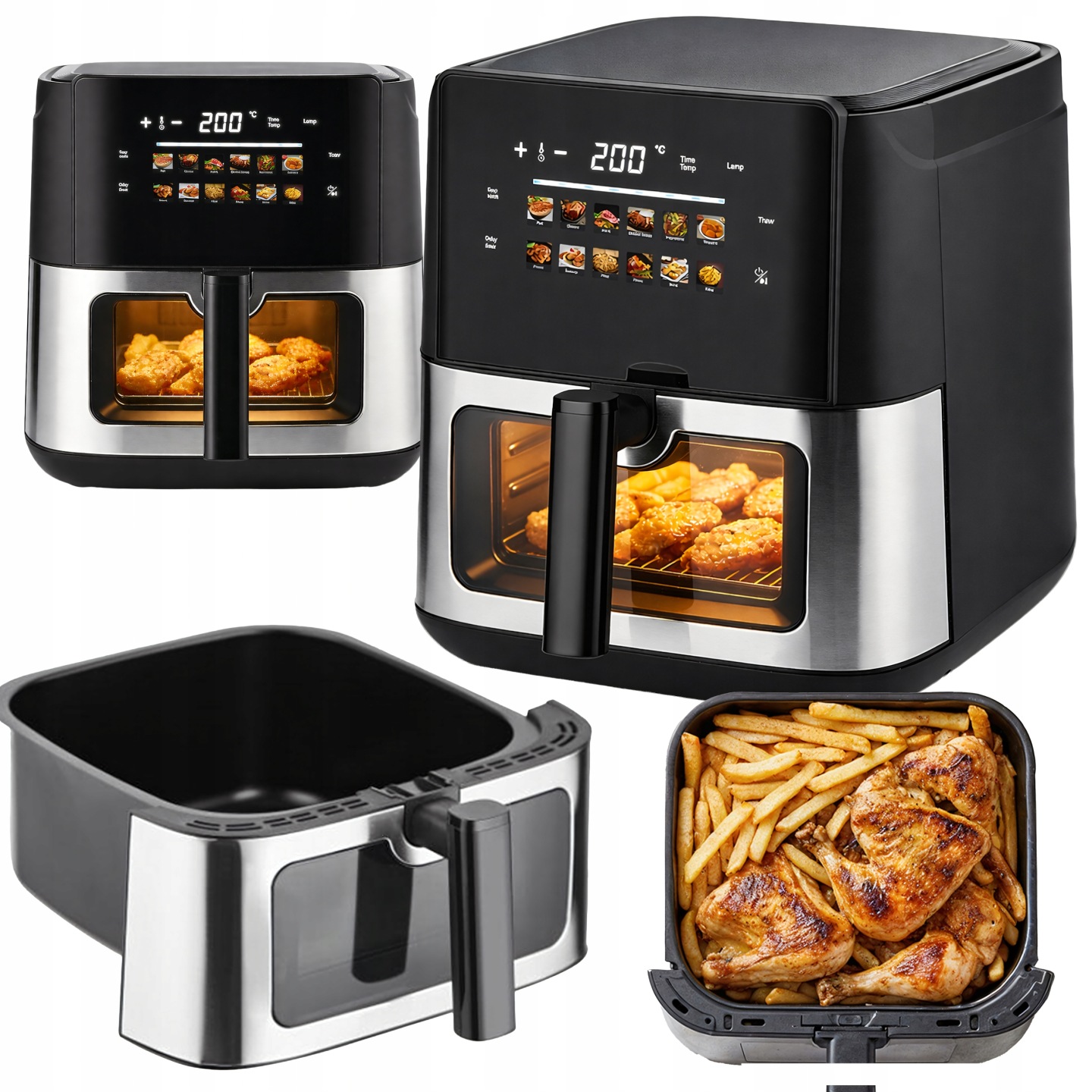 Frytkownica Beztłuszczowa Air Fryer 8l Frytownica 1700w 12 Programów Mocna