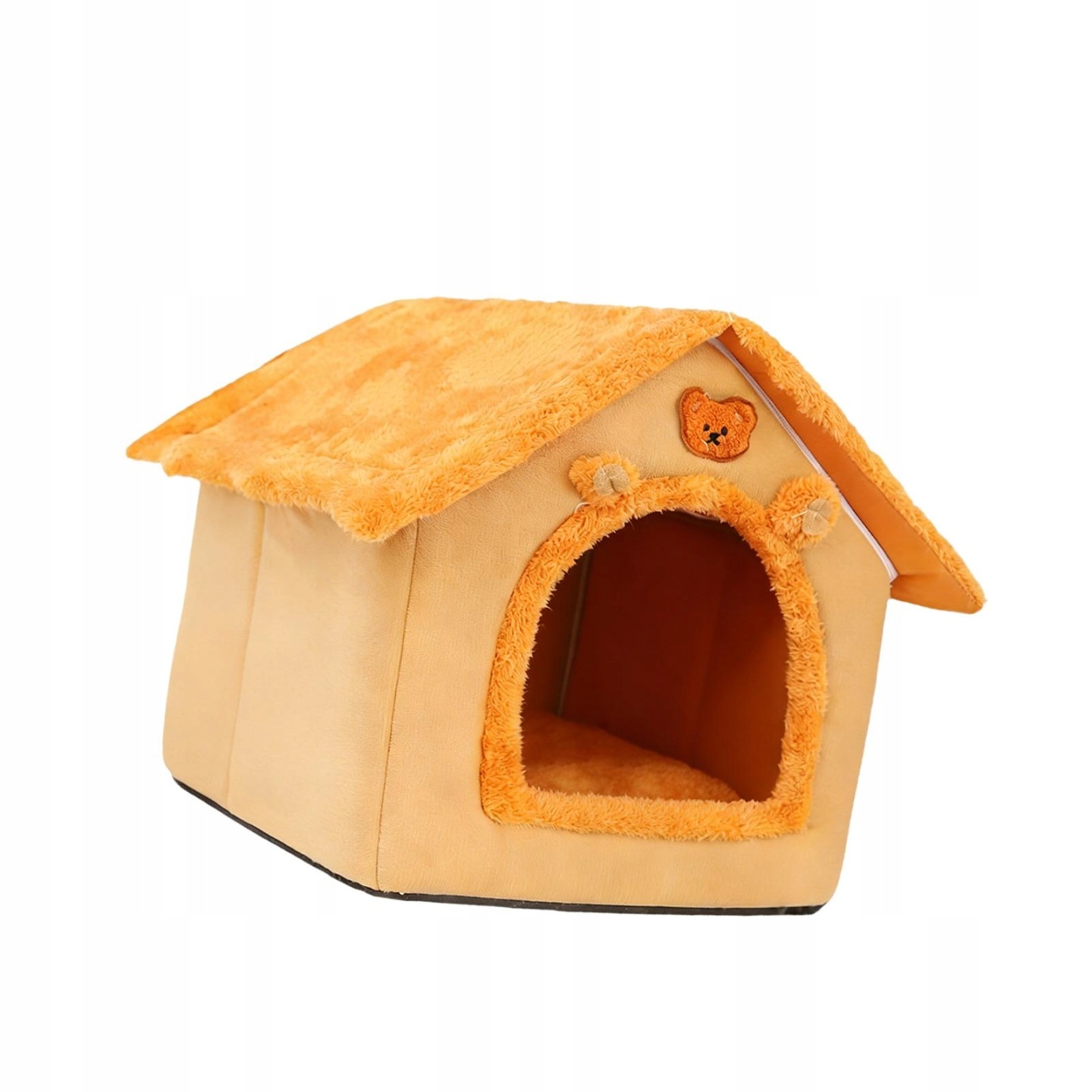 Buda Ocieplana PSA Kota Legowisko Dach Domek+ Podłoga Duża 33x29x26 Cm - obrazek 3