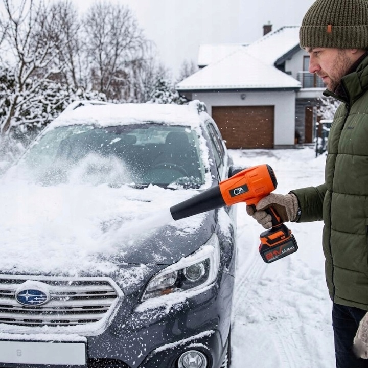 Dmuchawa Akumulatorowa Turbo Liści Śniegu Ogrodowa Elektryczna 2x Aku 4ah - obrazek 5