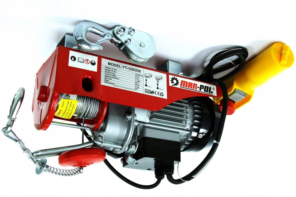 WCIĄGARKA ELEKTRYCZNA WYCIĄGARKA LINOWA BUDOWLANA 250kg / 230V