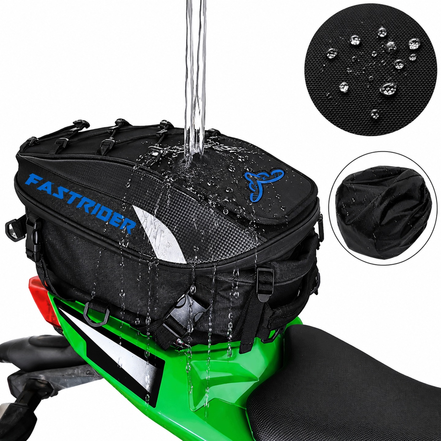 Plecak Motocyklowy Torba Na Kask Siedzenie Wodoodporny Pokrowiec Sakwa 45l - obrazek 3