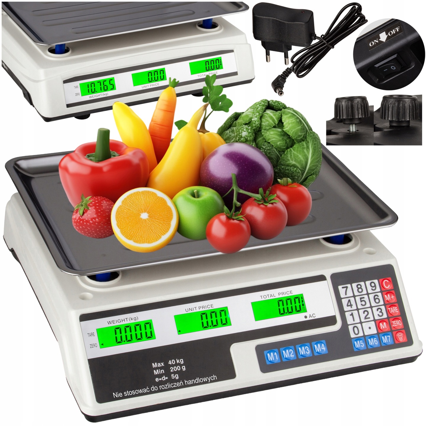 Waga Elektroniczna Magazynowa Sklepowa Platformowa Akumulator LCD 150kg - obrazek 3