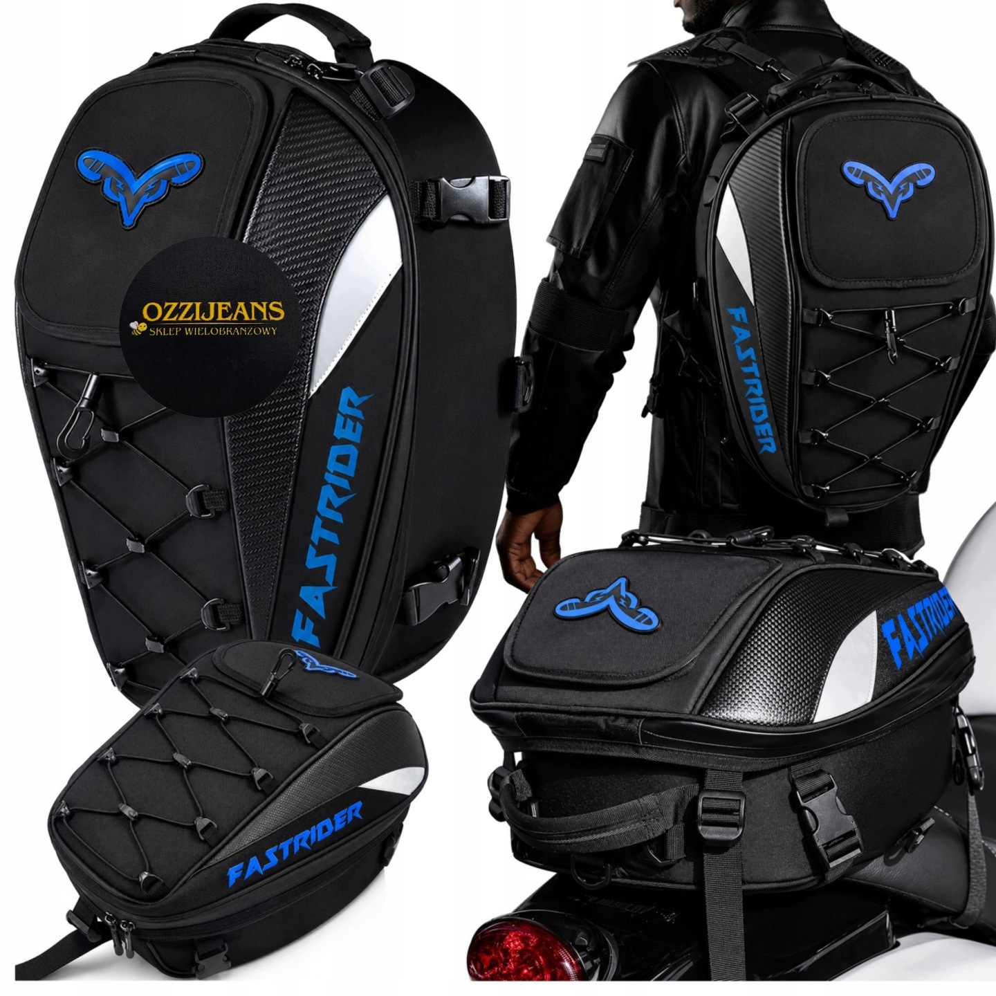Plecak Motocyklowy Torba Na Kask Siedzenie Wodoodporny Pokrowiec Sakwa 45l