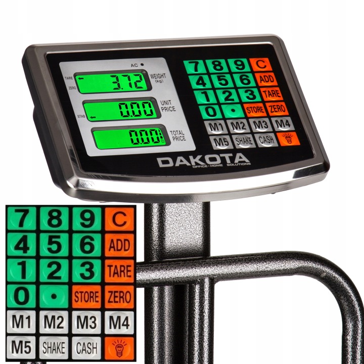 Waga Elektroniczna Magazynowa Sklepowa Platformowa Akumulator LCD 300kg - obrazek 3