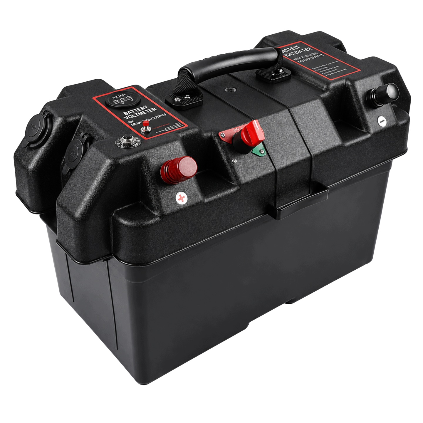Pojemnik Skrzynka Akumulatorowa 12v Box Na Akumulator Z Woltomierzem 2x USB - obrazek 4