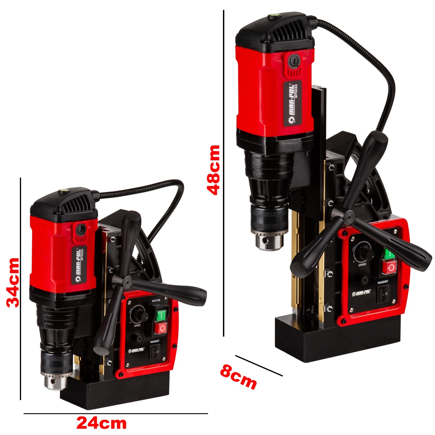 Wiertarka Magnetyczna Lekka 15kg 1480w Magnesówka 11500n Regulacja Obrotów - obrazek 3