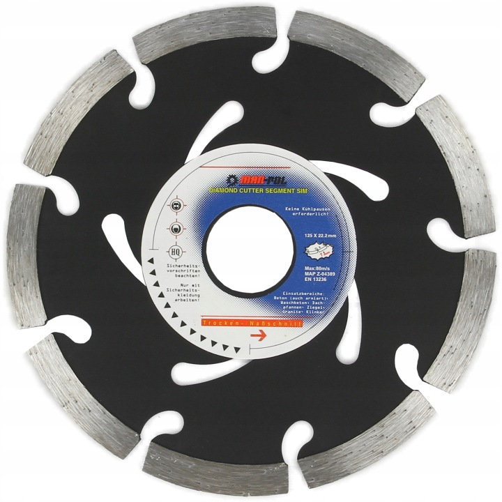 Tarcza Diamentowa Do Cięcia Betonu Kostki Segment 125mm X 22mm Mocna - obrazek 3