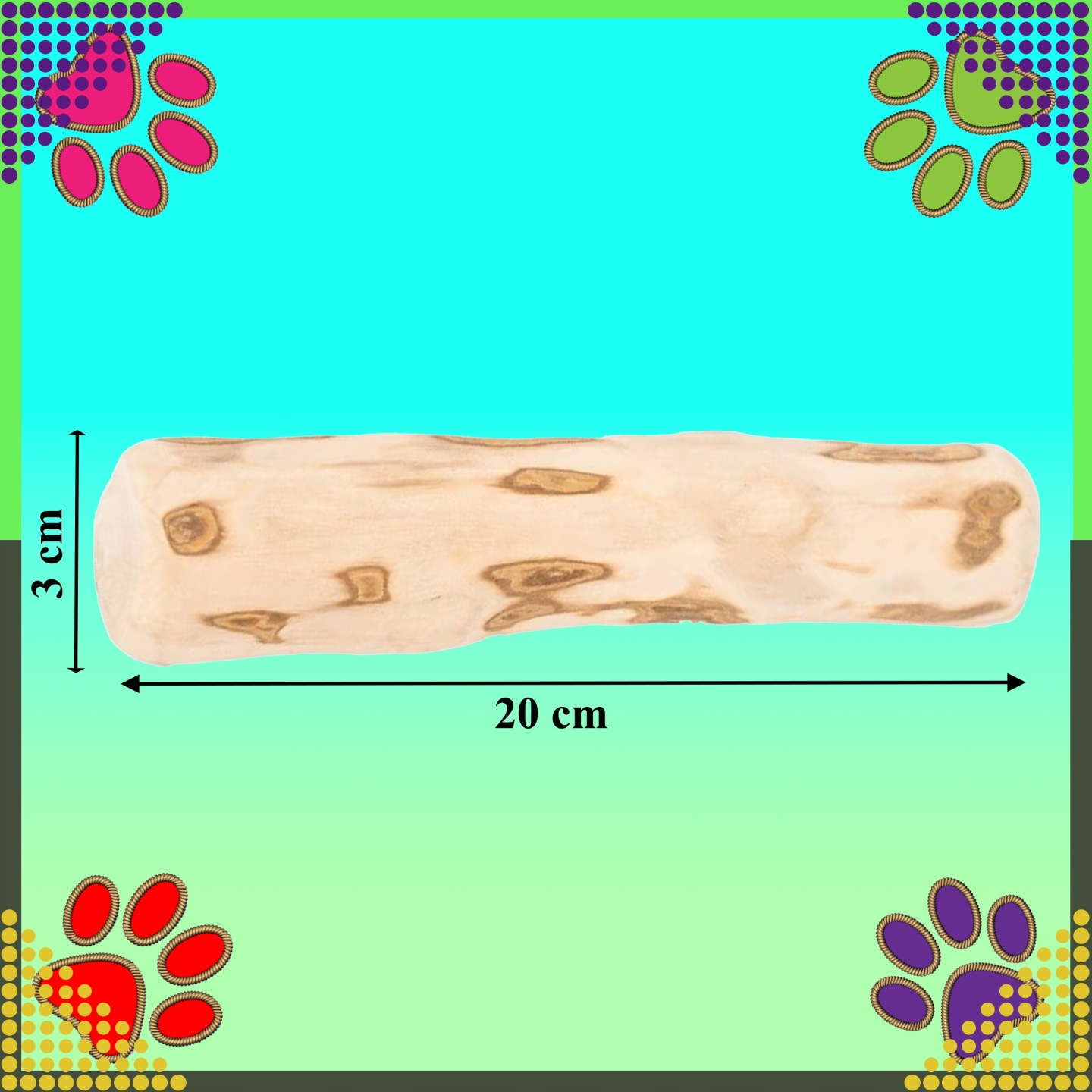 Patyk Gryzak Z Drzewa Drewna Naturalny Dla PSA Wytrzymały Zabawka 20x3,5cm - obrazek 5