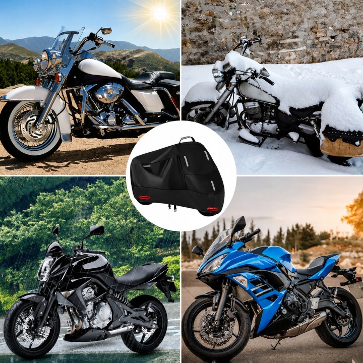 Pokrowiec XXXL na Skuter Motocykl Motor Wodoodporny Uniwersalny 265x105x125 - obrazek 3