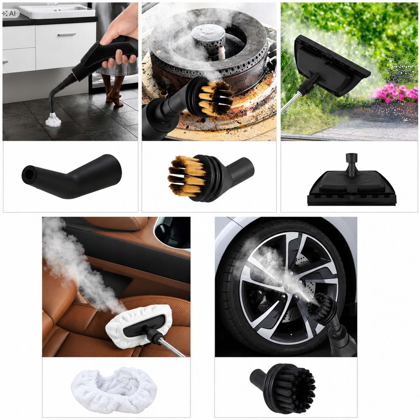 Myjka Parowa Odkurzacz Parowy 2500w 3 Bar 1.2l Uniwersalna Do Czyszczenia - obrazek 6