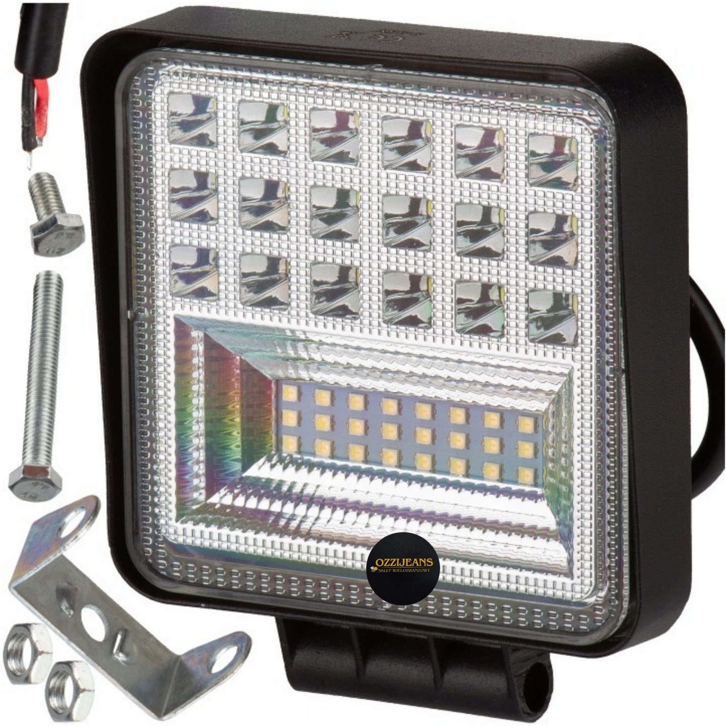 2x Lampa 42 LED Robocza+zestaw Reflektor Lewa Prawa 12v 24v Tylna Przedni - obrazek 3