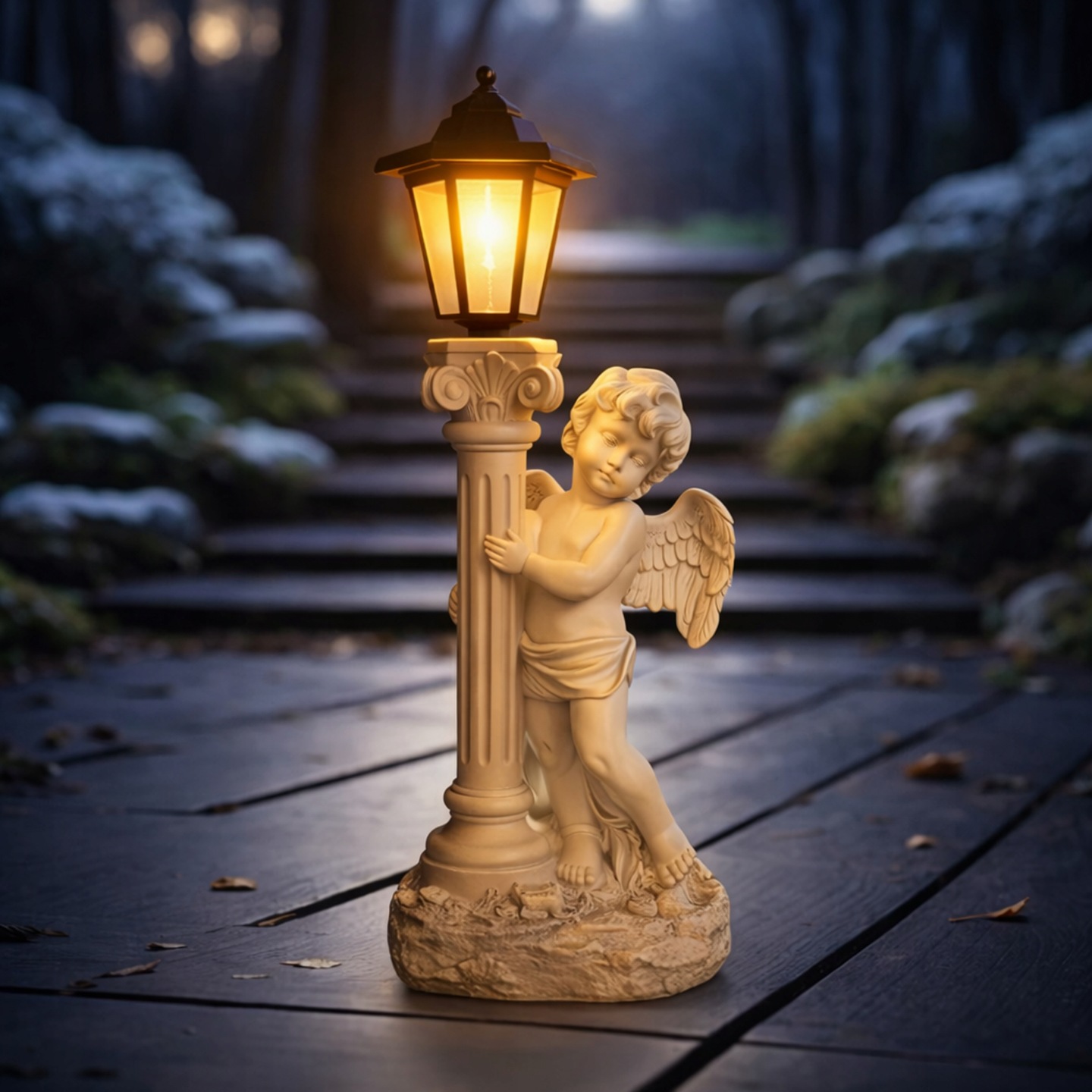 Figurka Dekoracja Ozdoba Dekoracyjna 49cm Figura Ogrodowa Solarny LED Wlep - obrazek 4