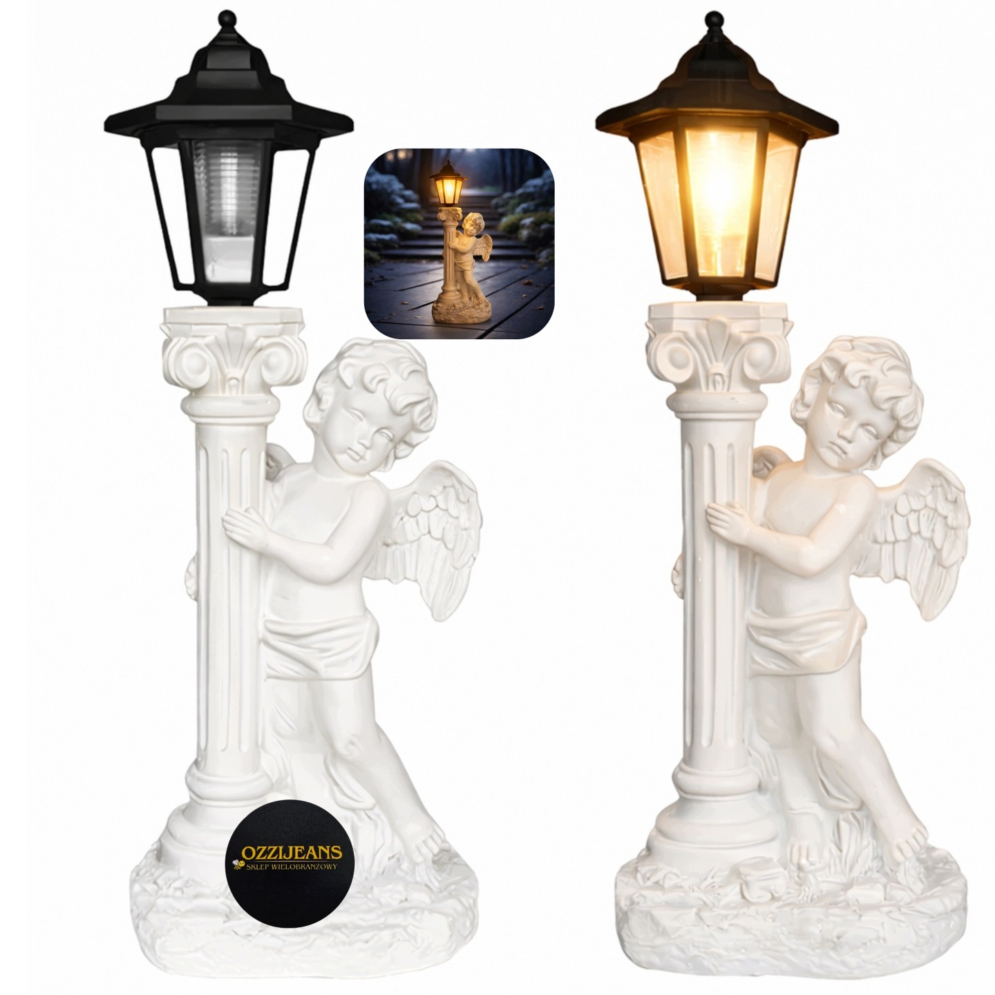 Figurka Dekoracja Ozdoba Dekoracyjna 49cm Figura Ogrodowa Solarny LED Wlep