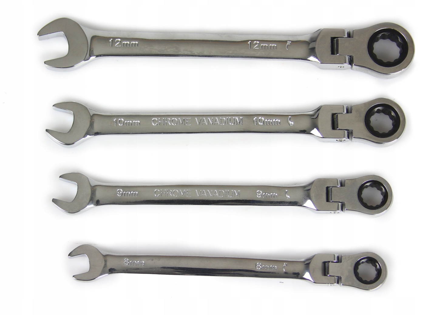 Klucze Płasko Oczkowe Z Grzechotką Łamane 6-32mm Kpl. Kluczy Płaskich 22el - obrazek 5