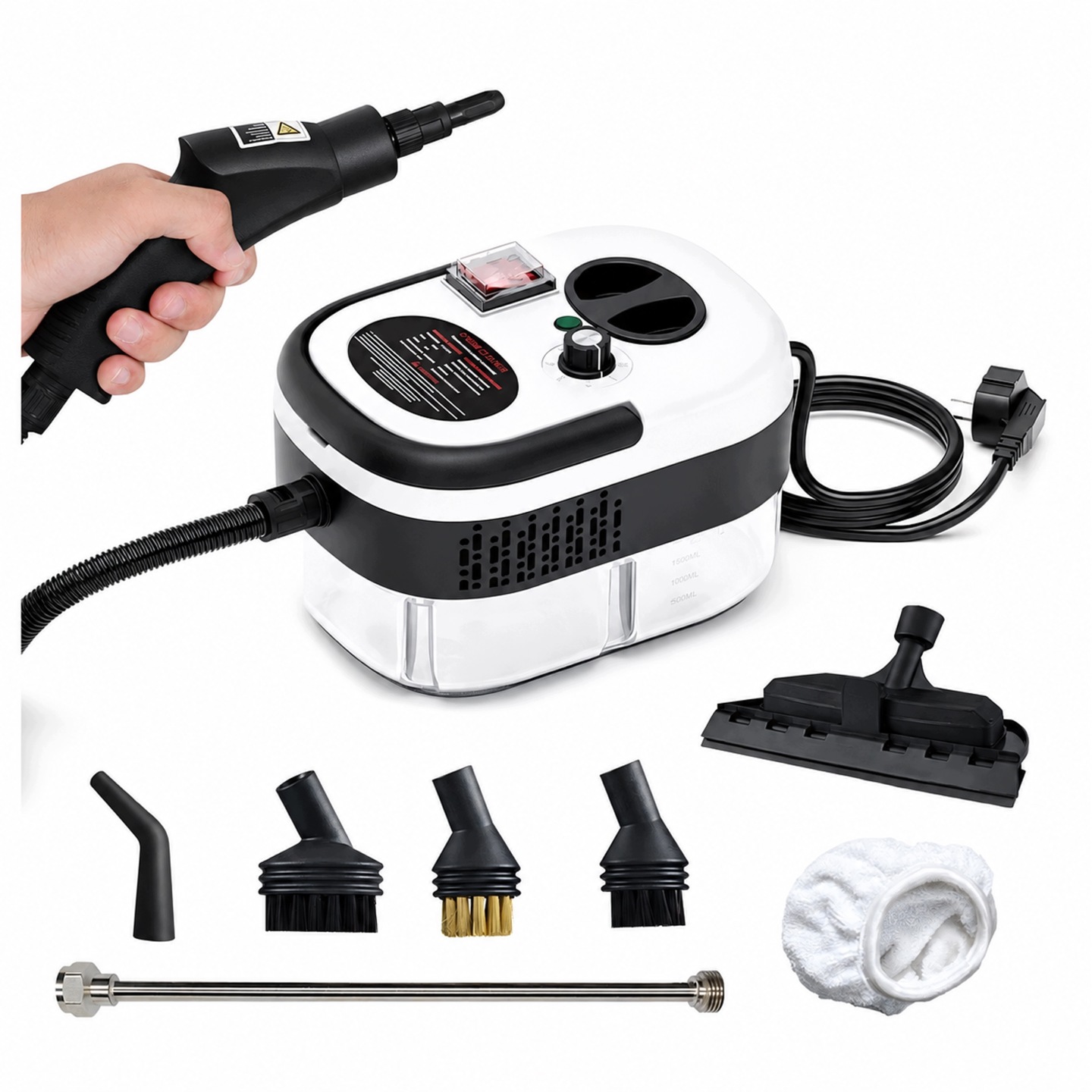 Myjka Parowa Odkurzacz Parowy 2500w 3 Bar 1.2l Uniwersalna Do Czyszczenia - obrazek 7