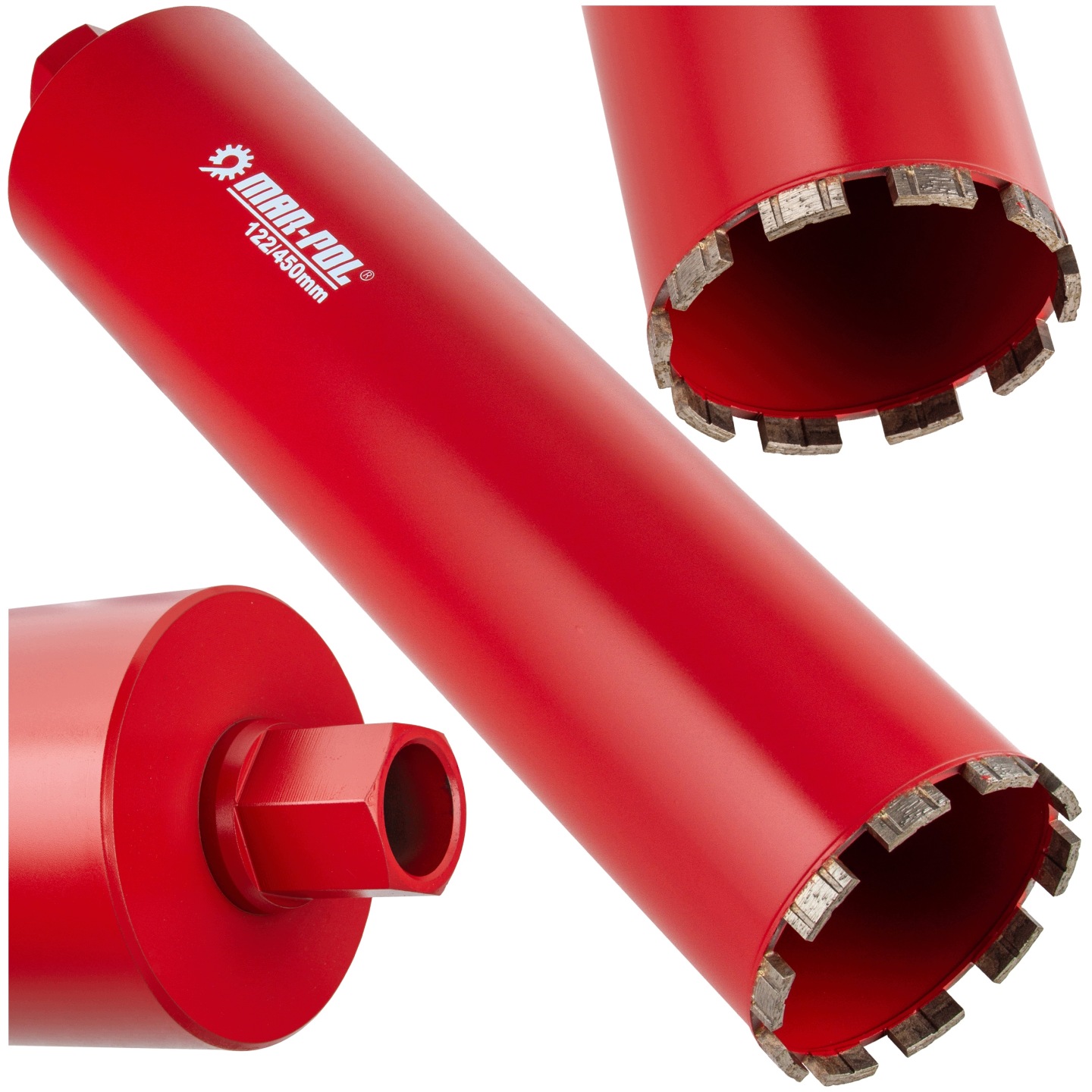 Wiertło Koronowe Diamentowe Do Betonu 122 X 450mm Wiertnica Otwornica