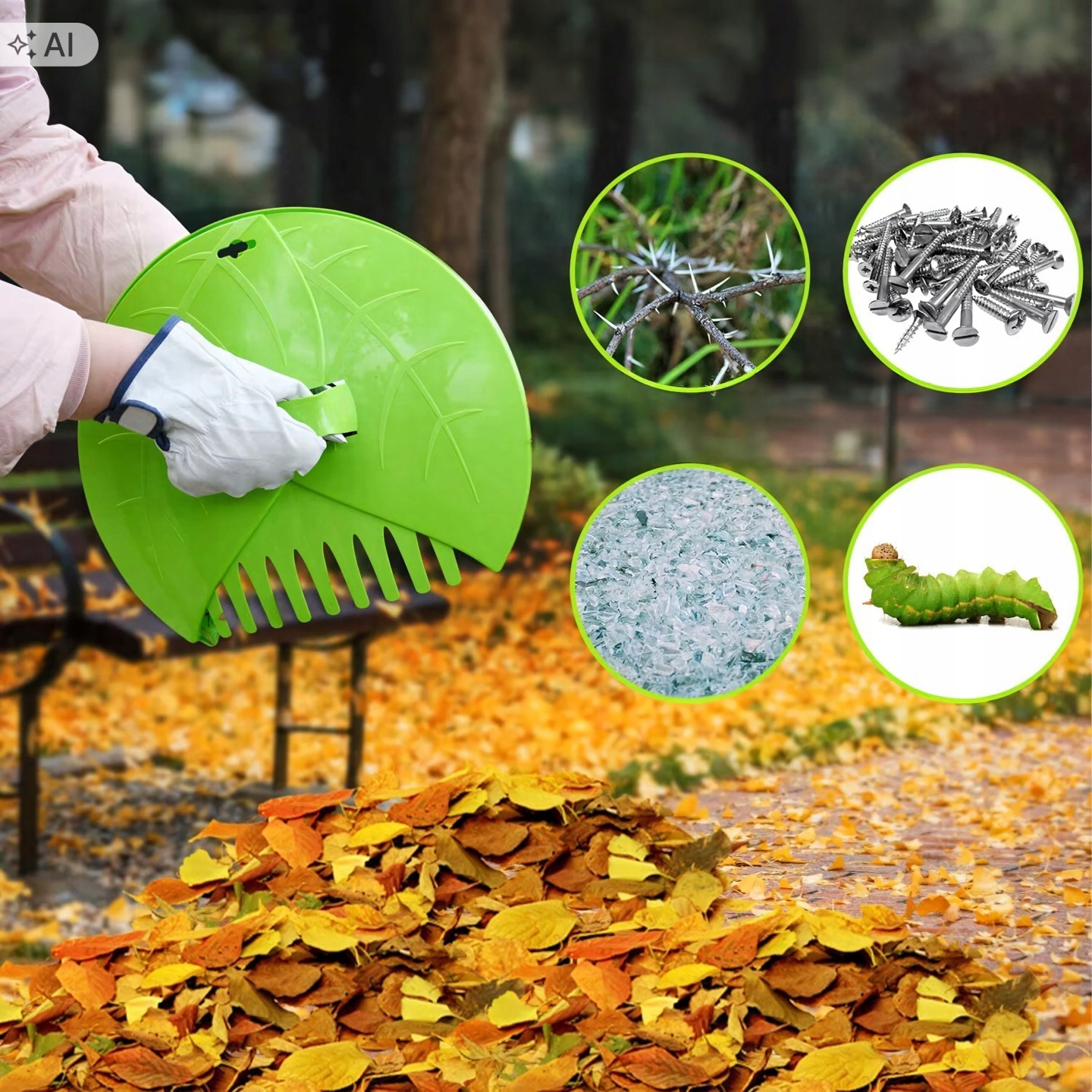Zgarniacz Zbieracz Liści Plastikowe Grabie Do Trawy Do Ogrodu Chwytak - obrazek 3