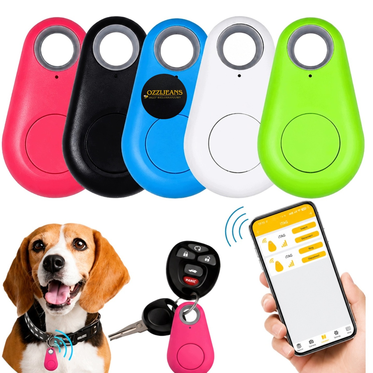 Lokalizator Kluczy Bluetooth GPS Key Finder Brelok Lokalizacja Zestaw 5 Szt - obrazek 3