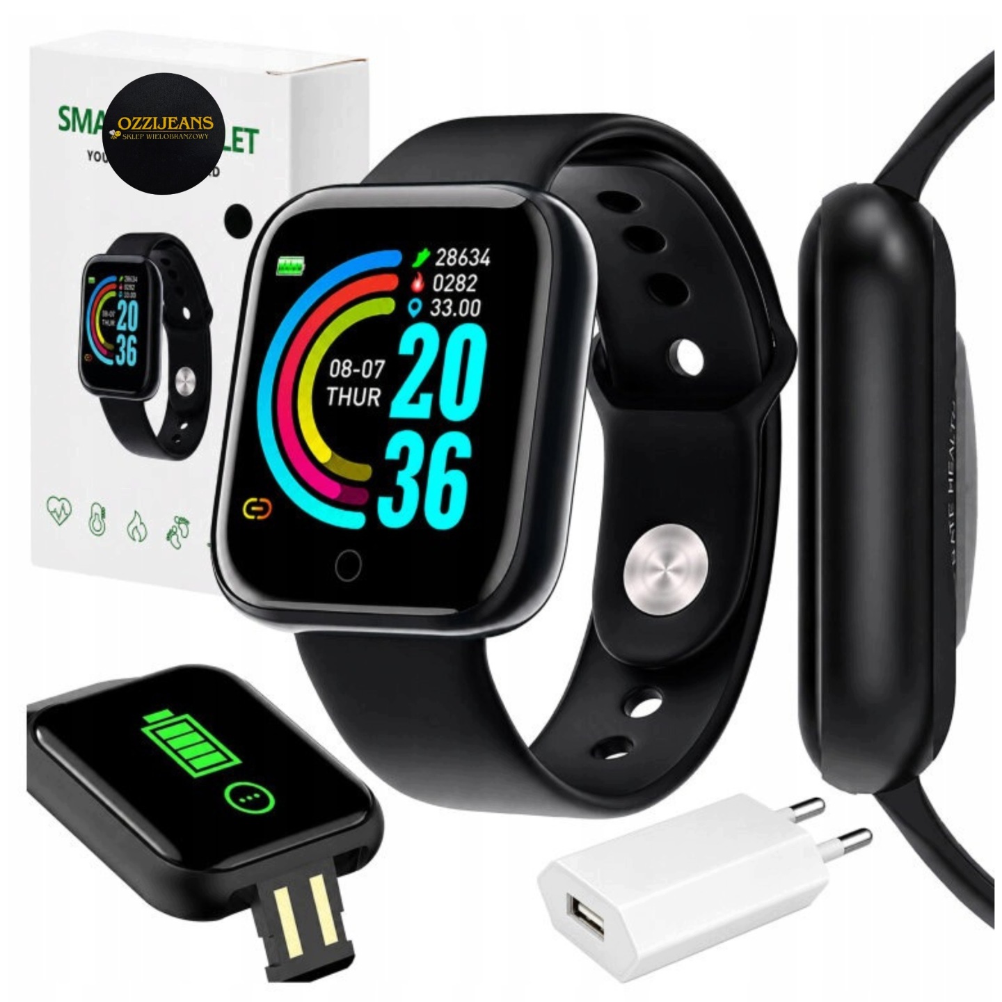 Smartwatch Opaska Sportowa Zegarek Damski Męski Puls Bluetooth Sms Sen - obrazek 3