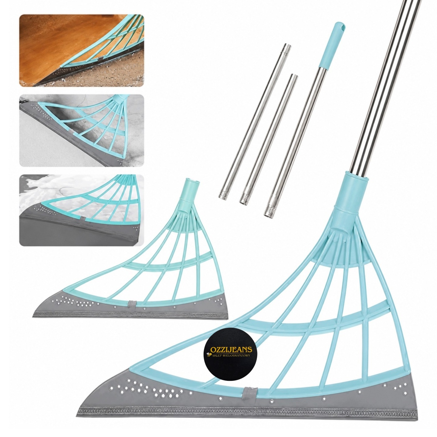 Magiczna Szczotka Zmiotka Gumowa Silikonowa Ze Ściągaczką Magicbroom 84 Cm