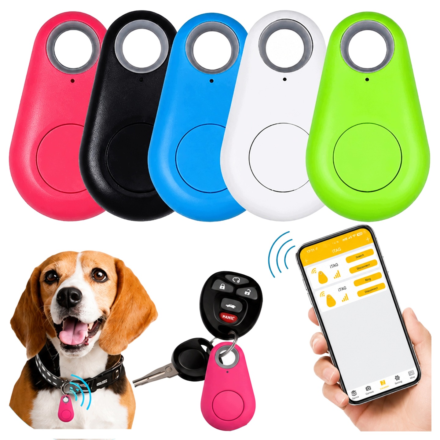 Lokalizator Kluczy Bluetooth GPS Key Finder Brelok Lokalizacja Zestaw 5 Szt - obrazek 4